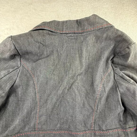 Lane Bryant 1-Button Dark Blue Denim Blazer - Picture 6 of 15